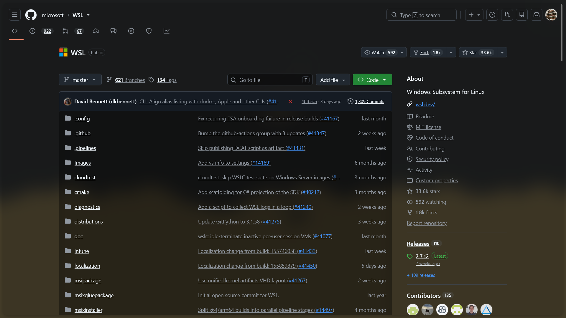 WSL repository screenshot