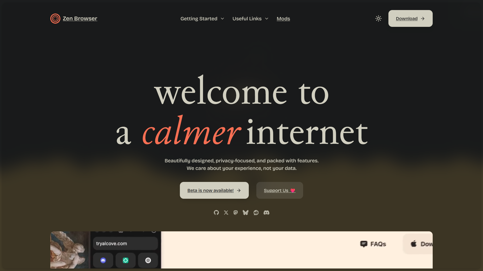 Zen Browser screenshot